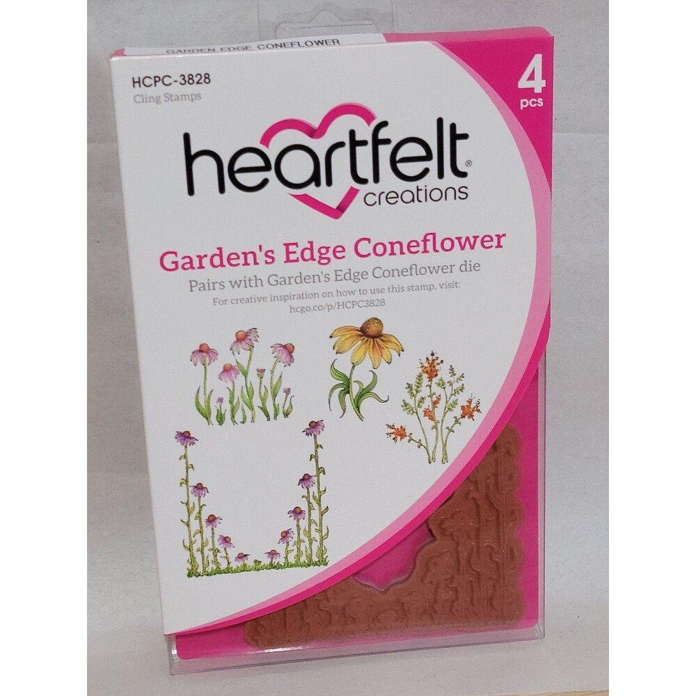 Heartfelt Creations Gardens Edge Coneflower Cling Stamps HCPC-3828